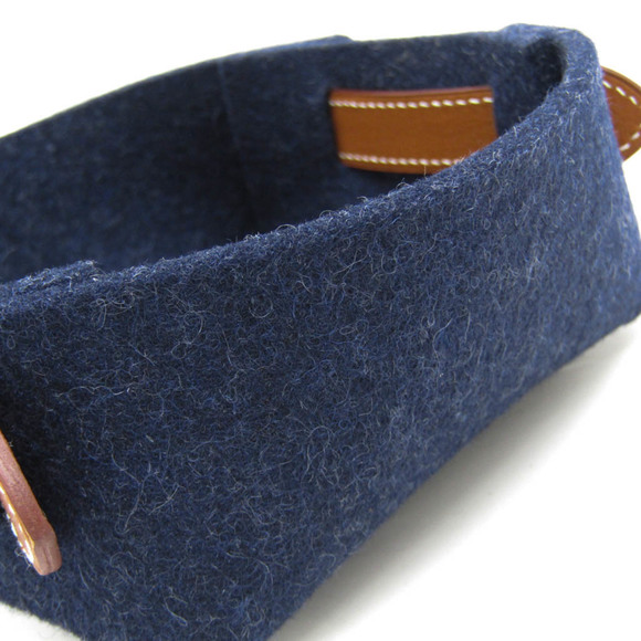 Hermes Wool Leather Others Brown,Navy VIDE POCHE PASSE-PASSE PM Accessory Cas... - Picture 4 of 9